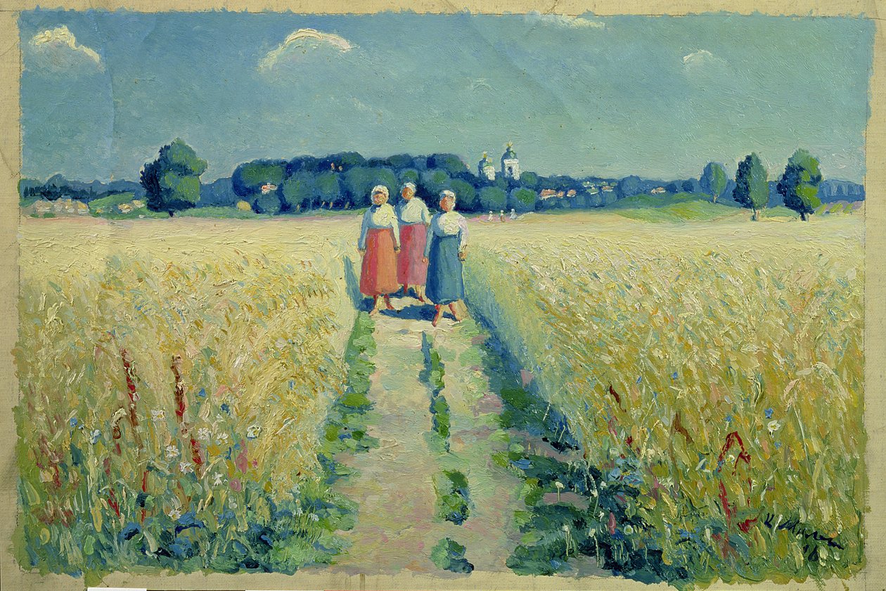 Trois femmes sur une route, 1900 - Kazimir Severinovich Malevich