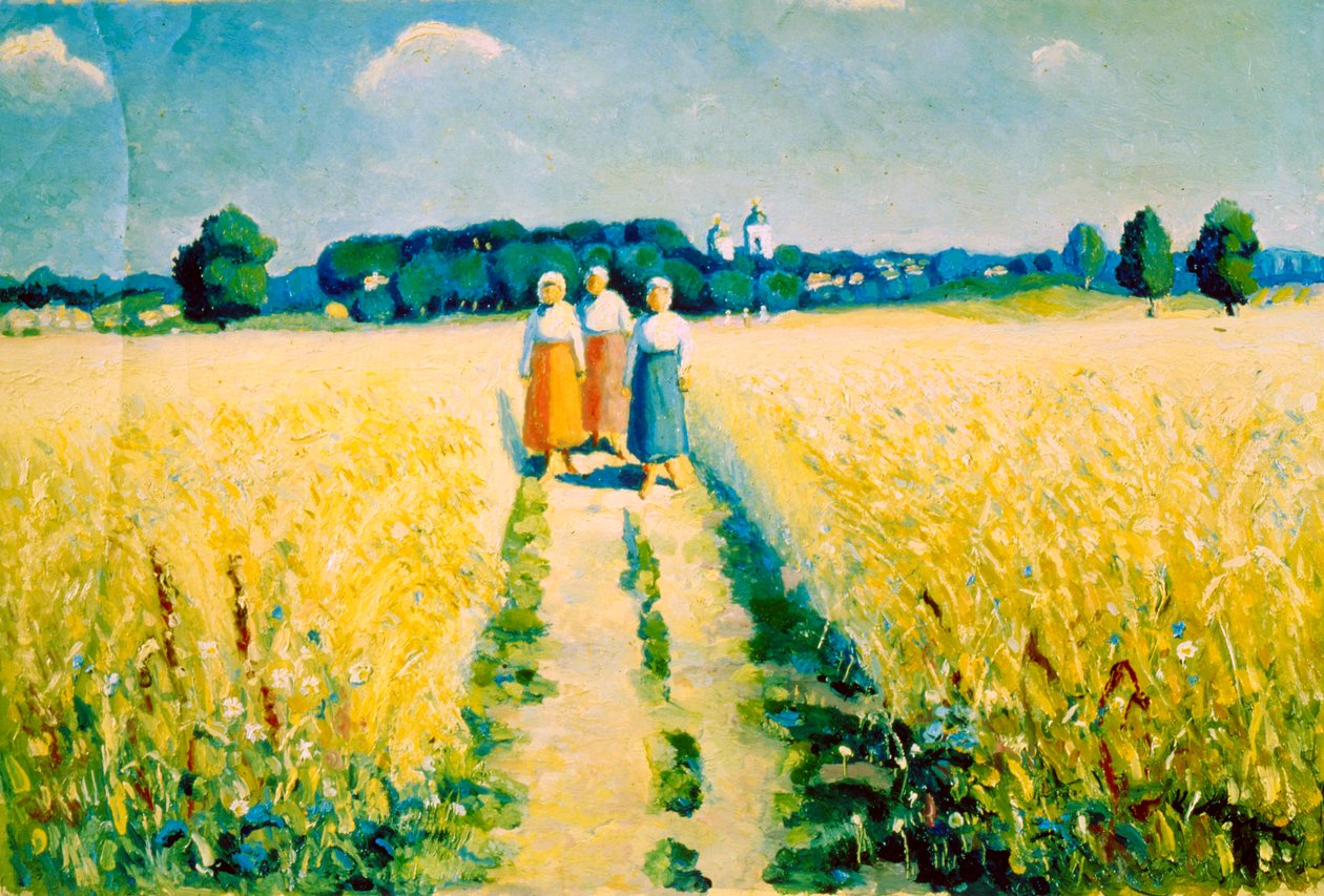 Trois femmes sur la route, après 1927 - Kazimir Severinovich Malevich