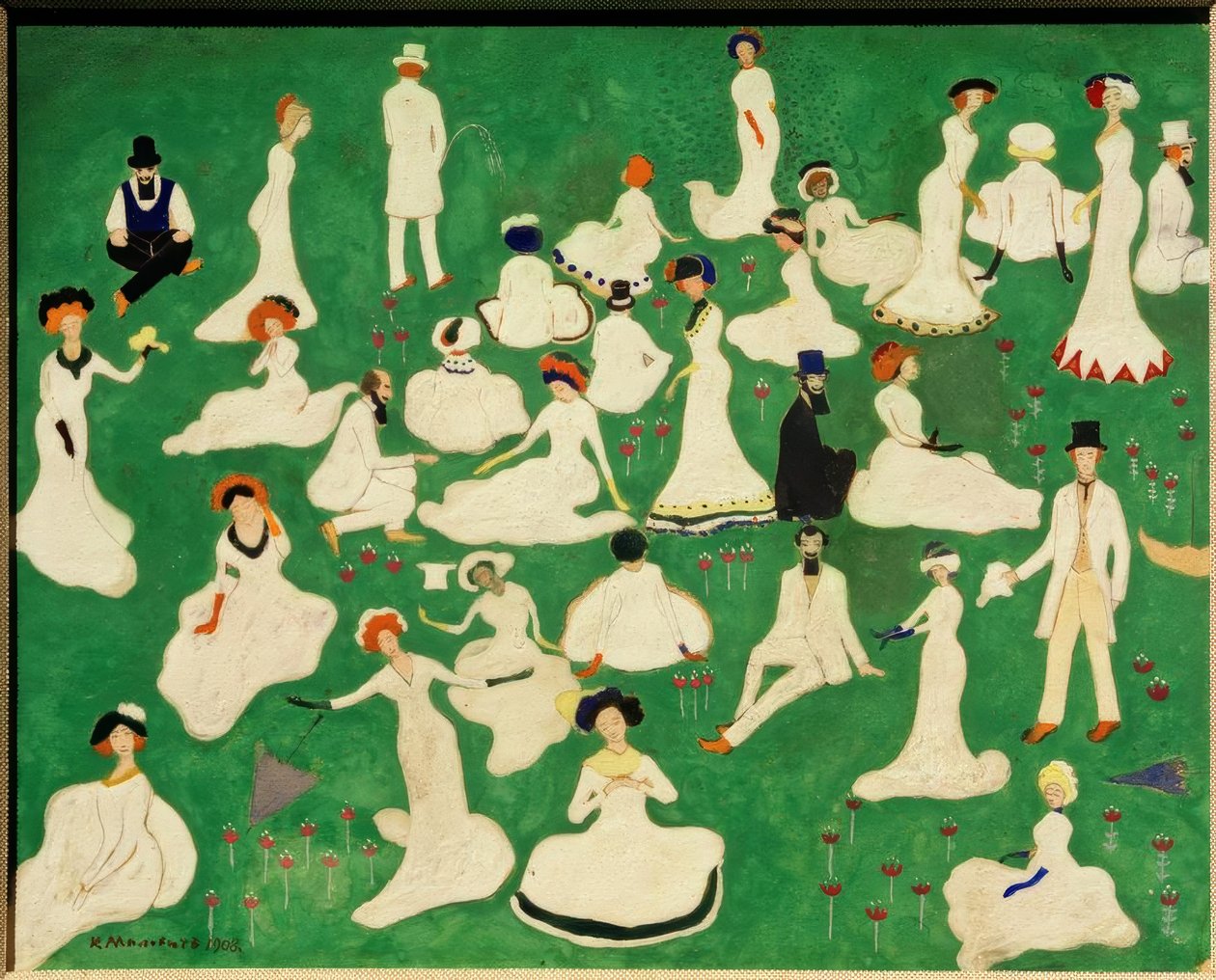 Repos (Société avec chapeaux haut-de-forme) - Kazimir Severinovich Malevich