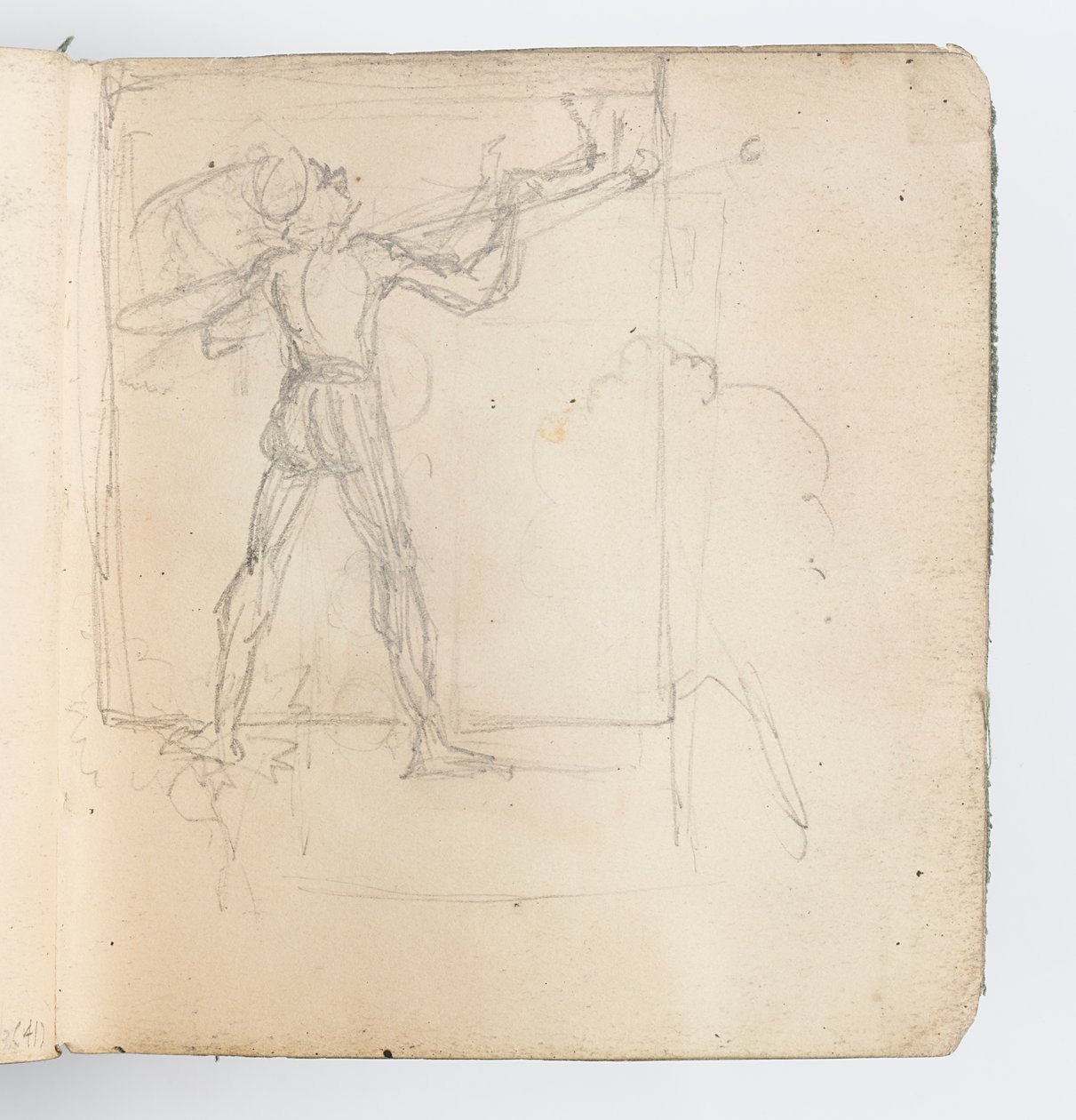 Page de carnet de croquis : Esquisse de figure en bas - Kenyon Cox