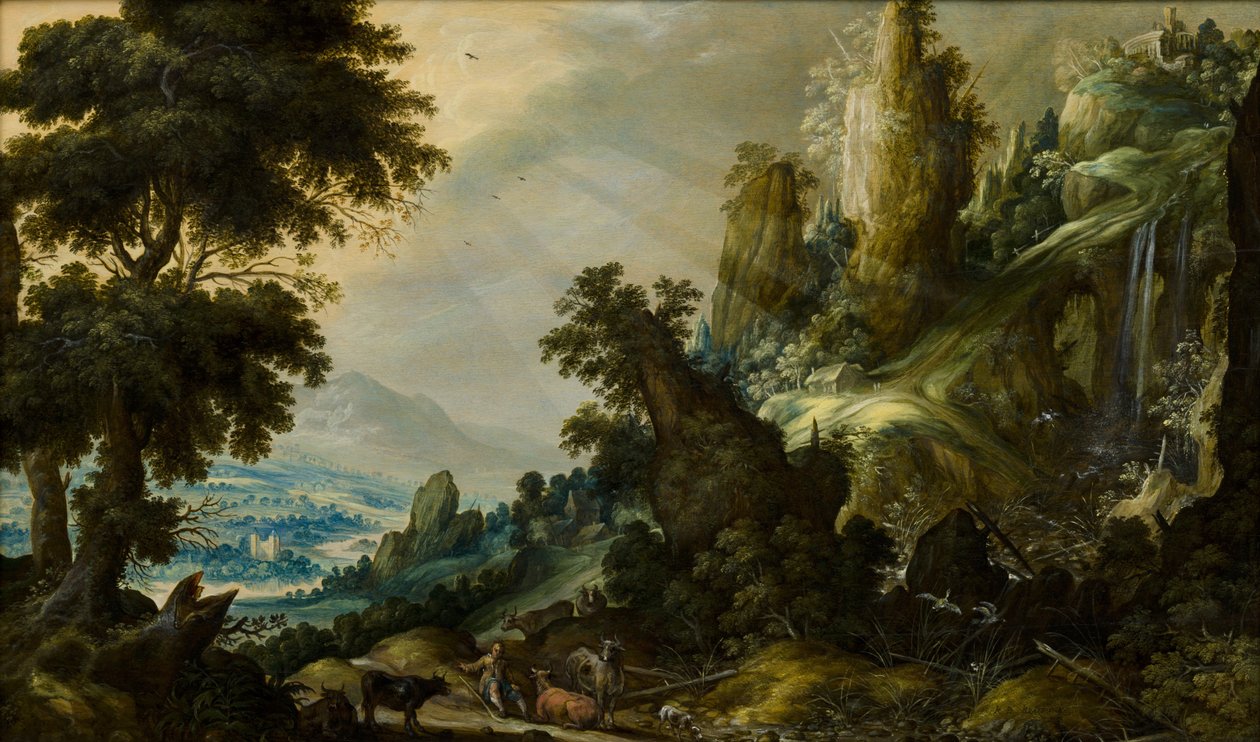 Paysage de montagne avec cascade - Kerstiaen de Keuninck  