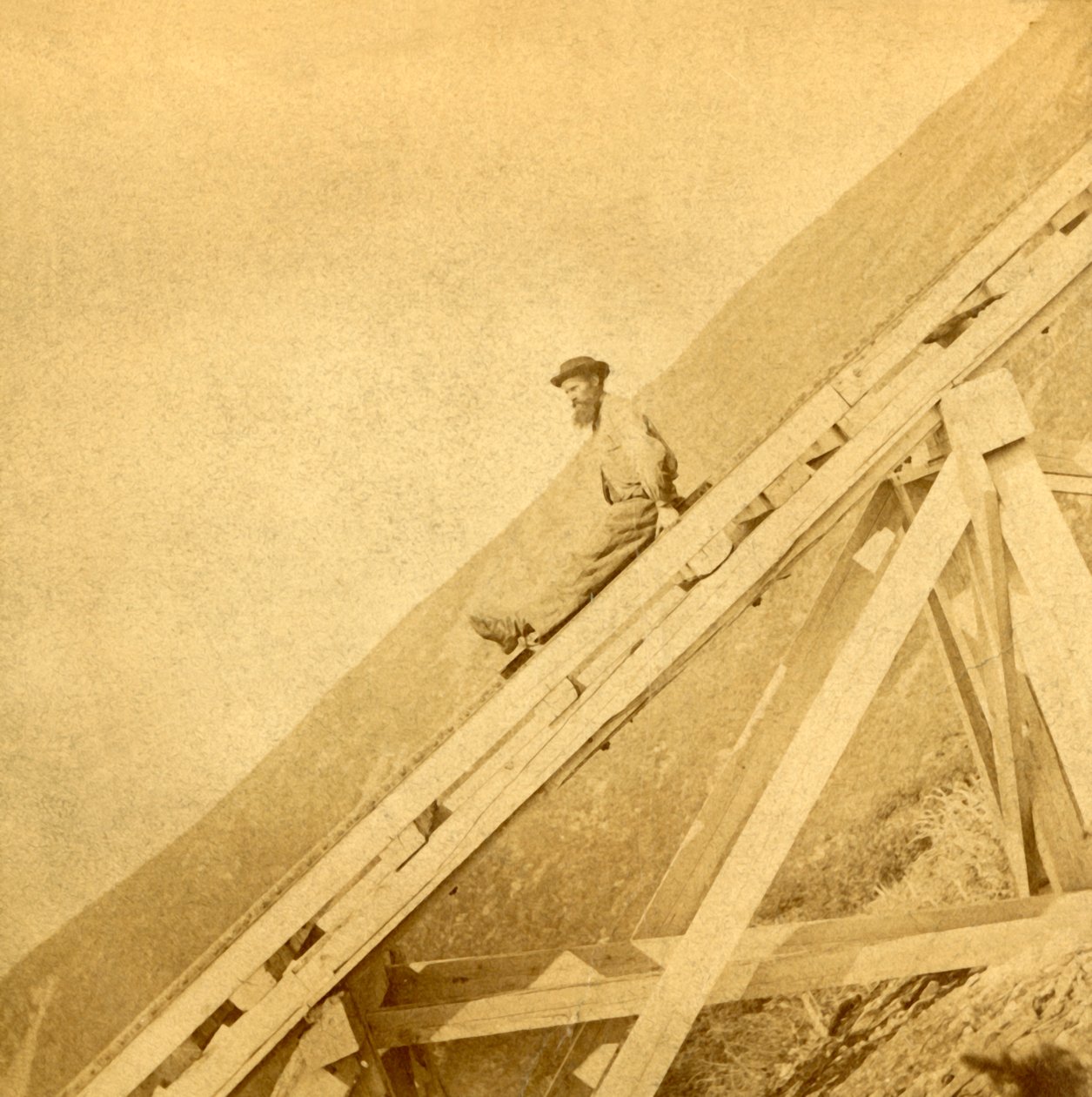 Descente, chemin de fer du Mont Washington, vers 1900 - Kilburn Brothers