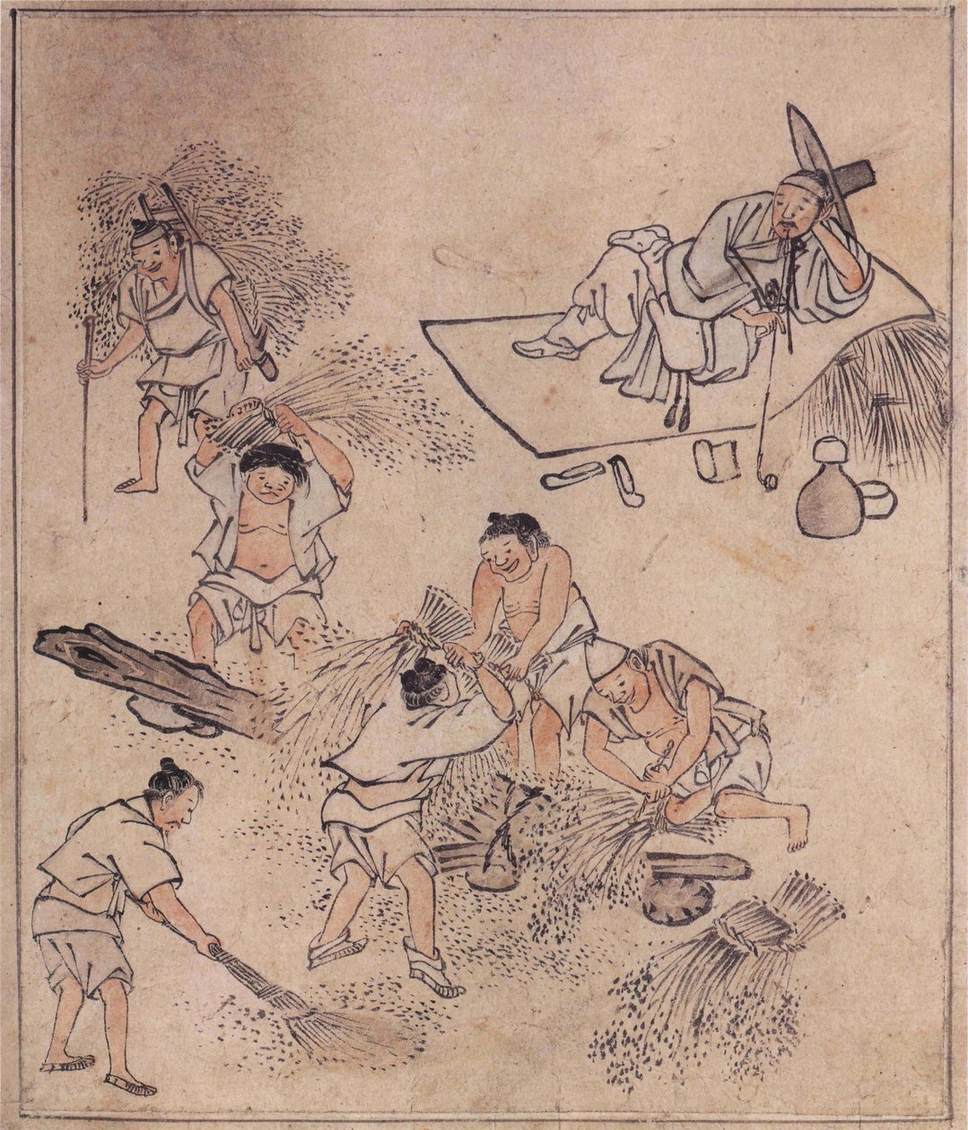 Battage du riz - Kim Hong Do
