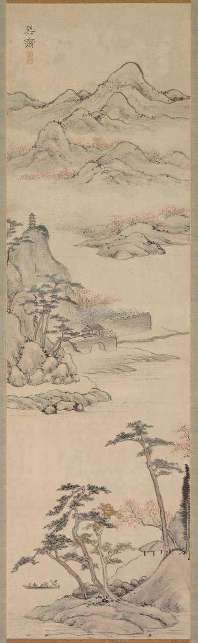 Paysage avec Bateliers - Kimura Kenkadō