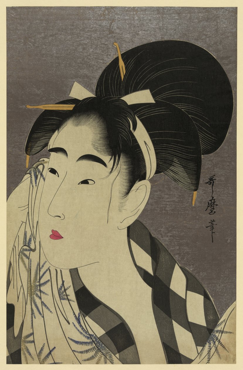 Femme essuyant la sueur - Kitagawa Utamaro