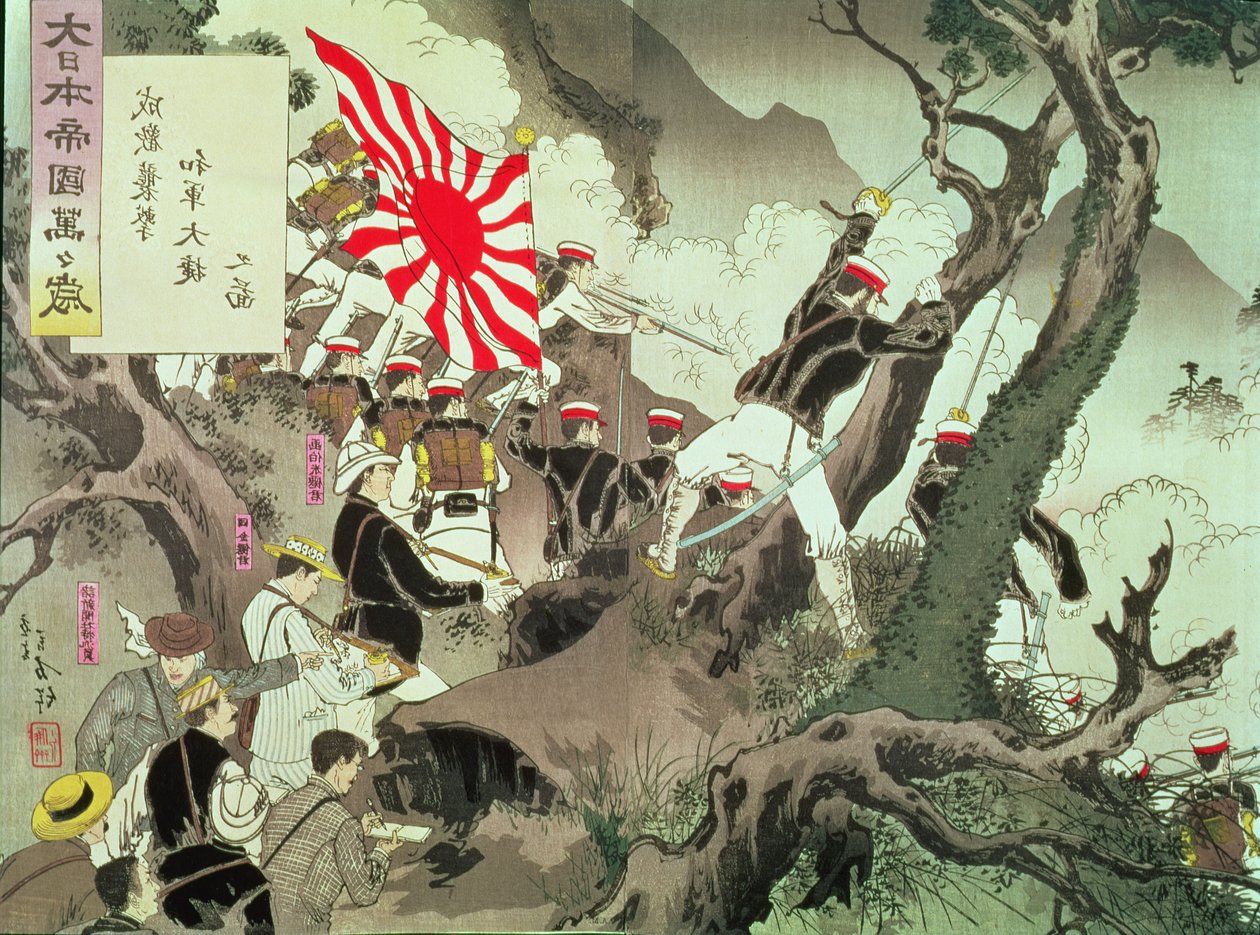 Scène de la guerre sino-japonaise en Corée - Kobayashi Kiyochika