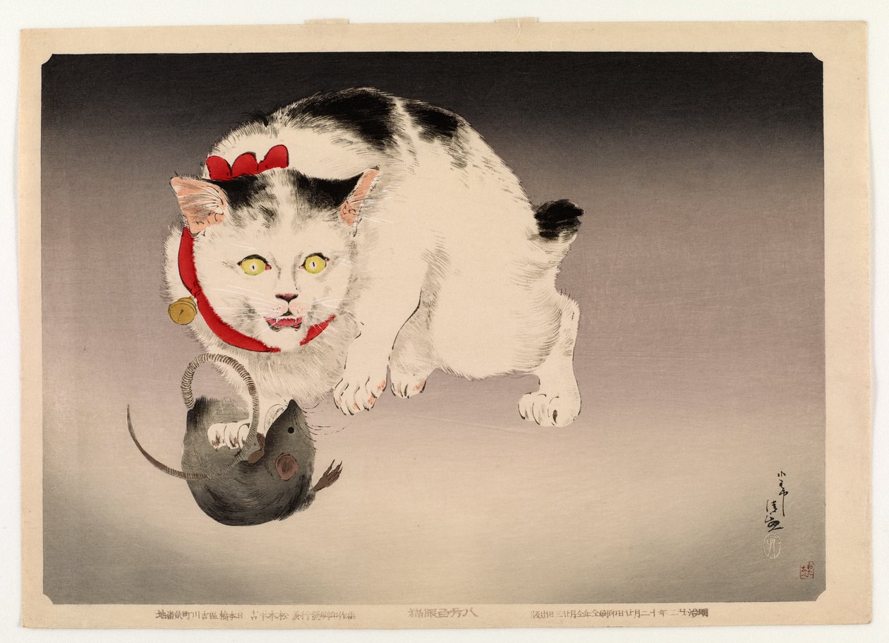 Le chat omniscient, après les années 1950 - Kobayashi Kiyochika