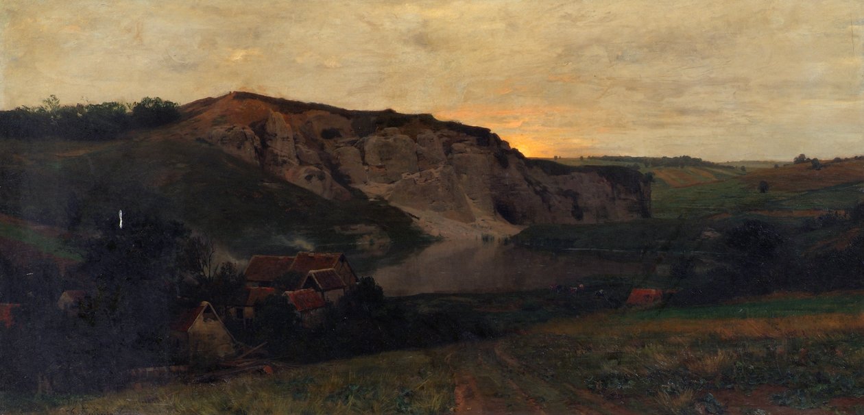 Paysage rocheux avec étang - Konrad Ludwig Lessing