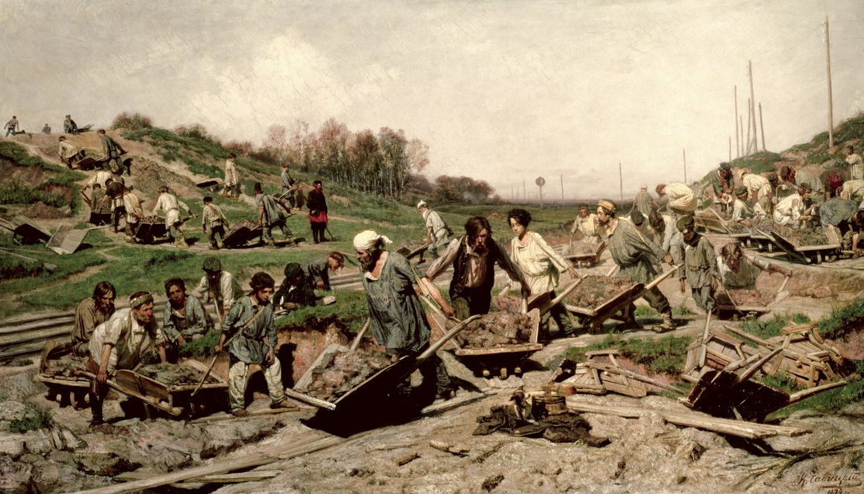 Réparation du chemin de fer, 1874 - Konstantin Apollonovich Savitsky