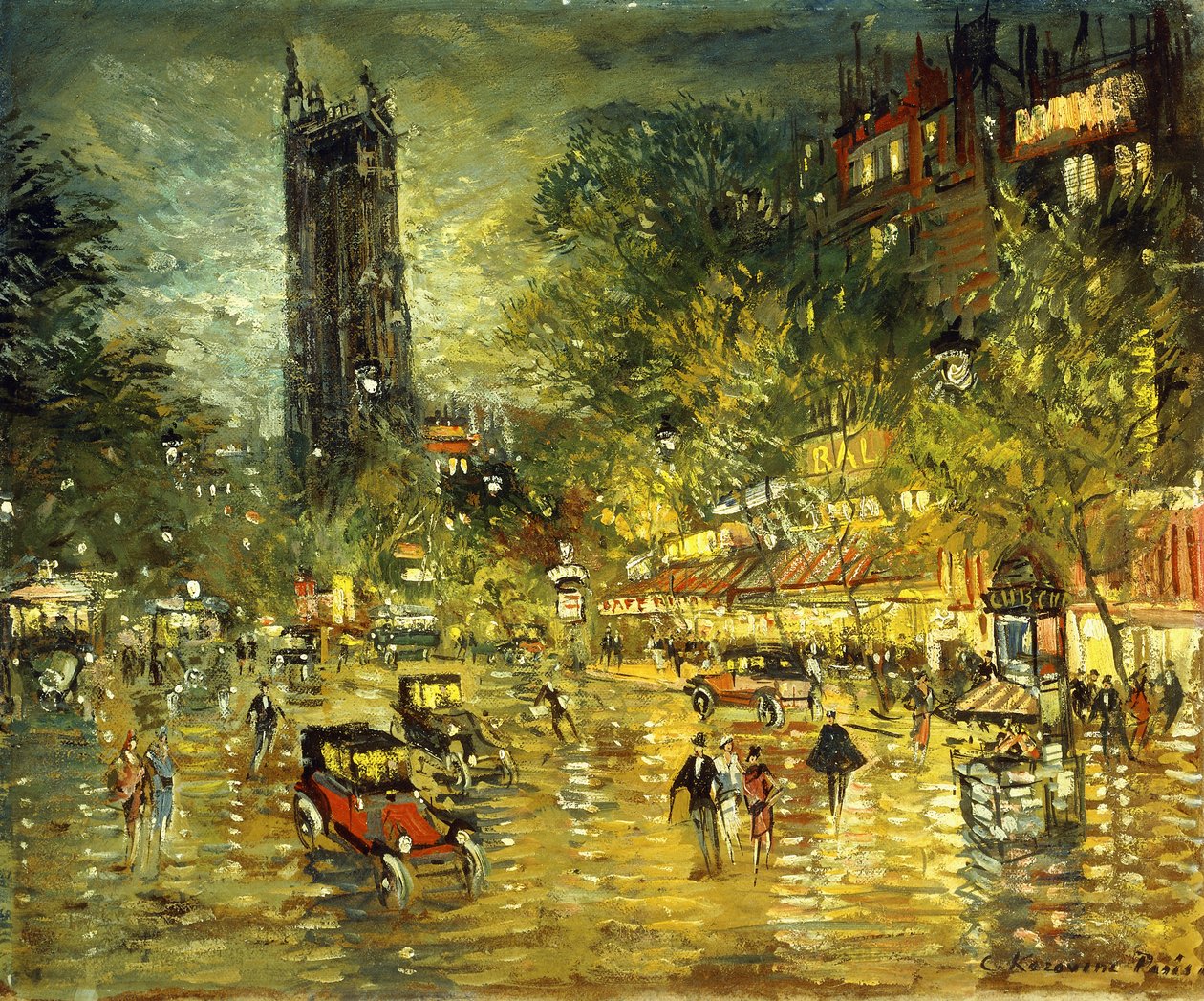 Scène de rue parisienne - Konstantin Alekseevich Korovin