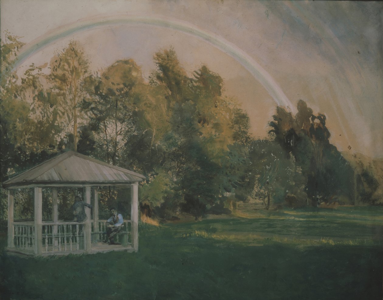 Paysage avec un arc-en-ciel - Konstantin Andreevic Somov