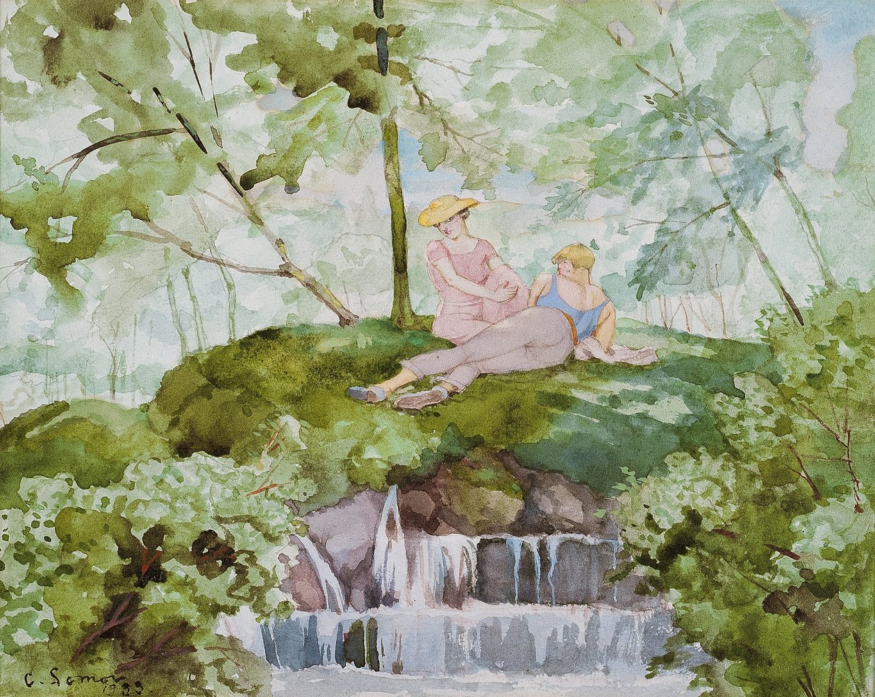 Amoureux dans un paysage - Konstantin Andreevic Somov