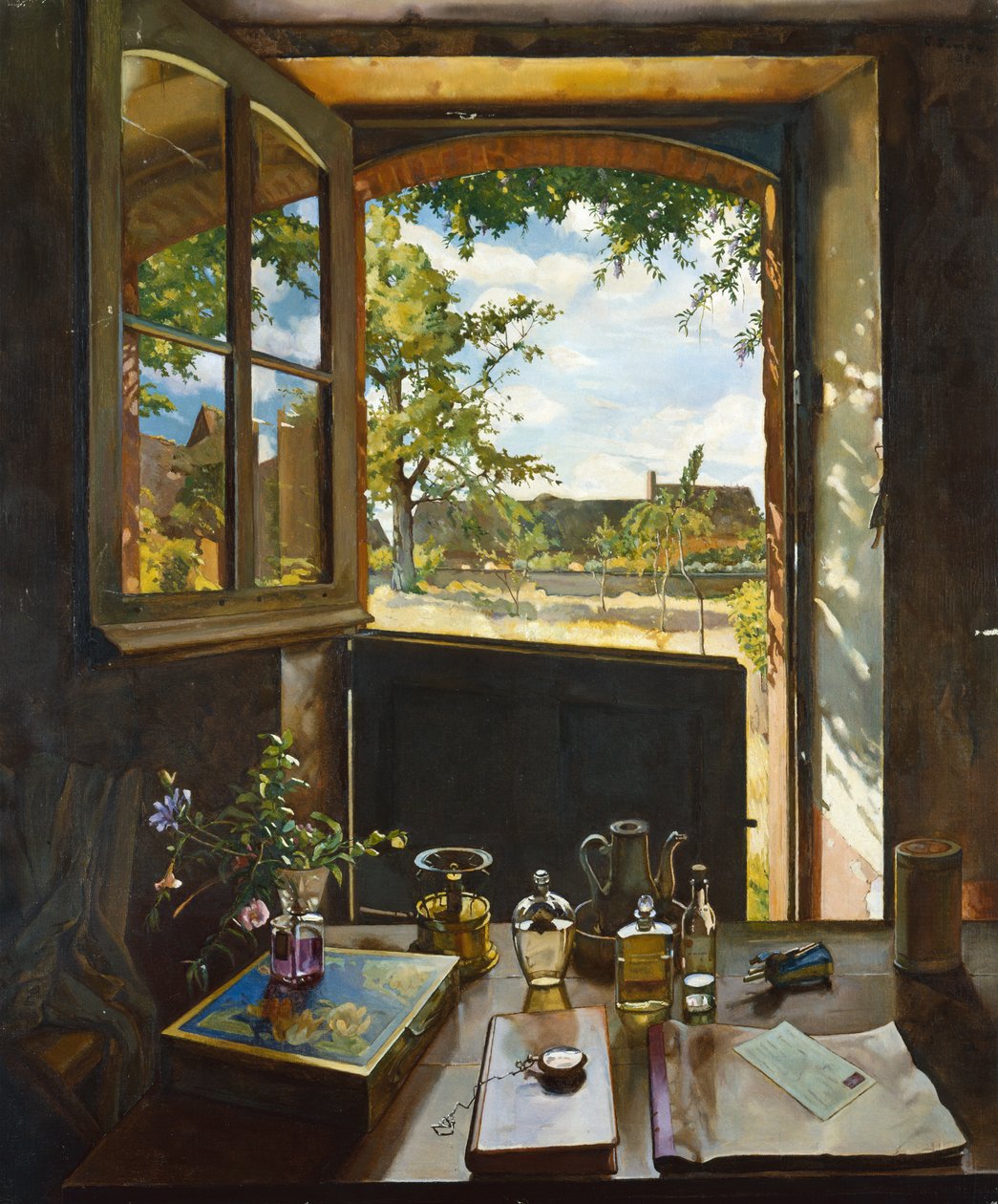 Porte ouverte sur un jardin - Konstantin Andreevic Somov