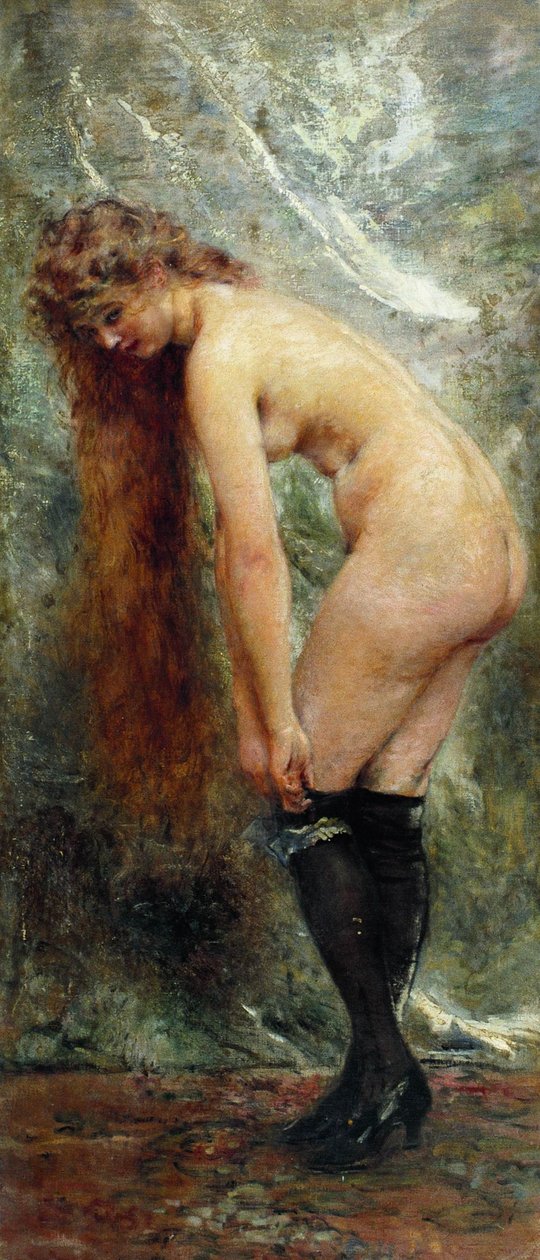 Russe : "Nu en bas noirs" Nu en bas noirs - Konstantin Makovsky