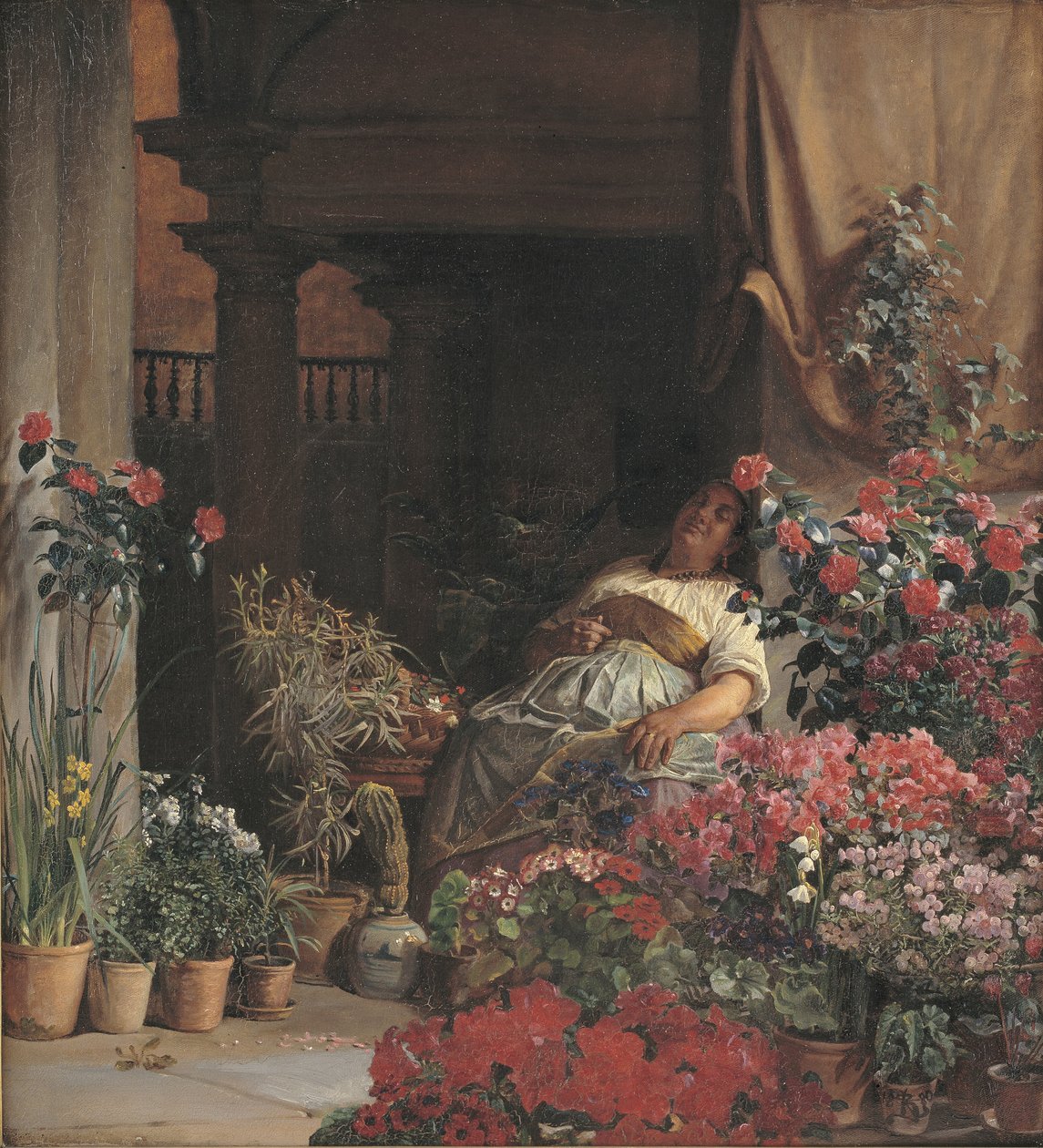 Une Vendeuse de Fleurs Florentine - Kristian Zahrtmann