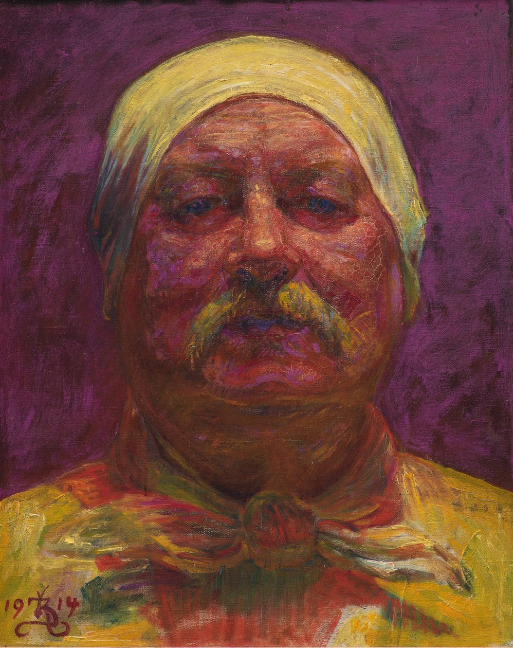 Autoportrait à la lumière de la lampe - Kristian Zahrtmann