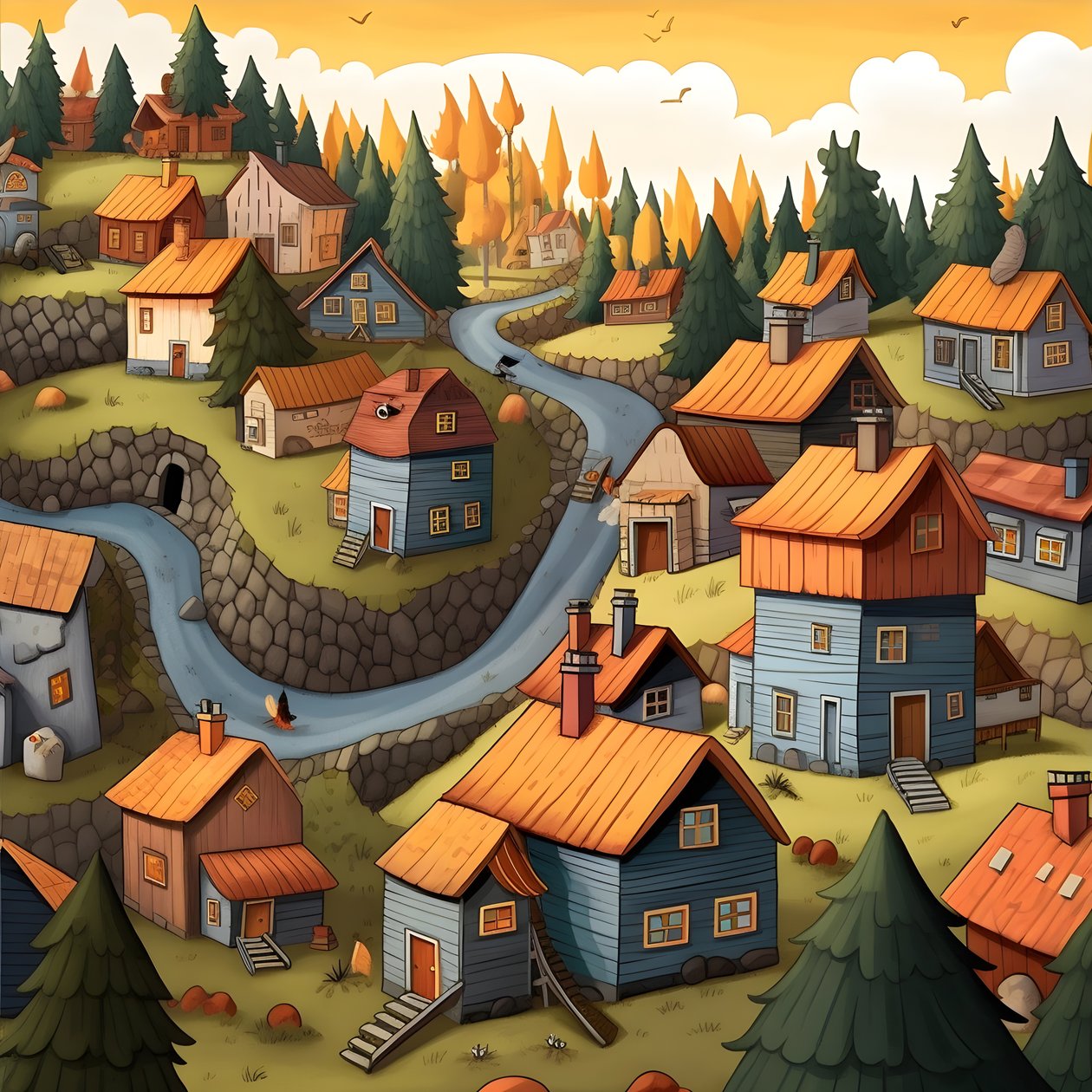 Image de maisons en style cartoon 3 - Kurt Heppke