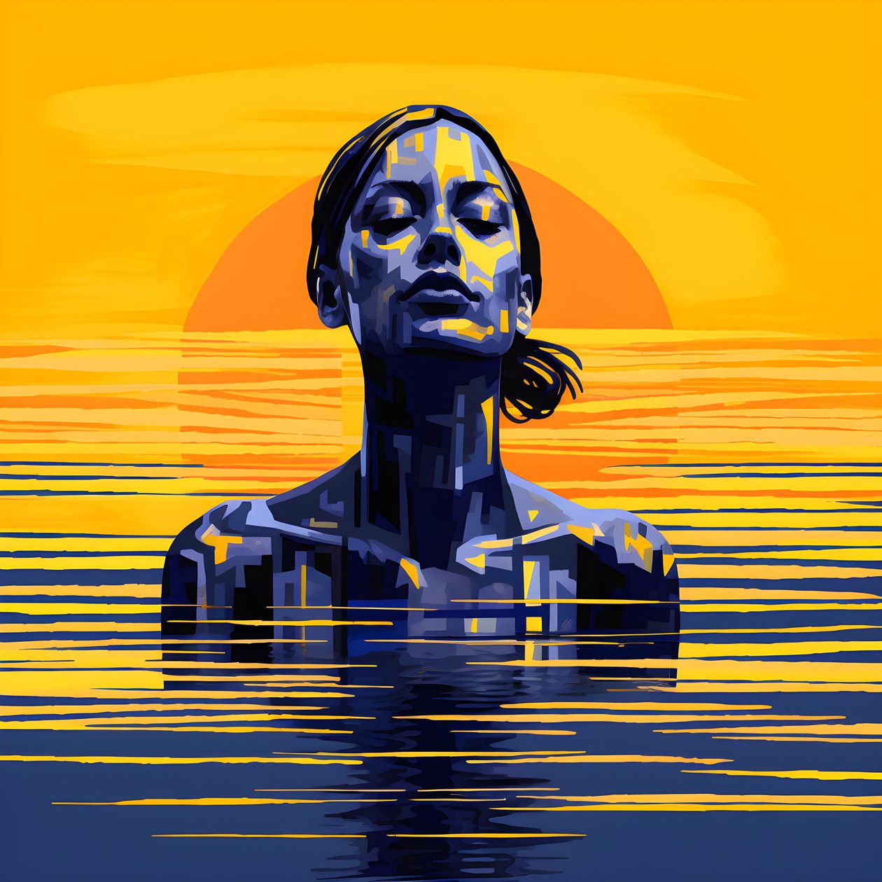 Déception au soleil, femme de l