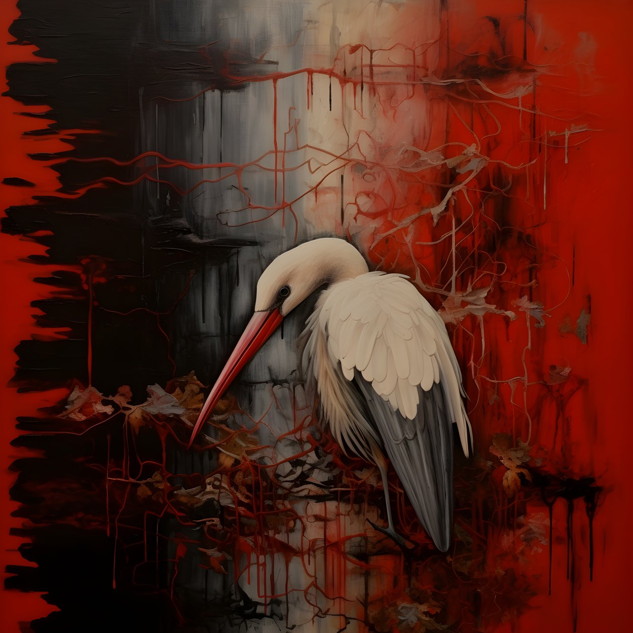 Femme et cigogne 2 - Kurt Heppke