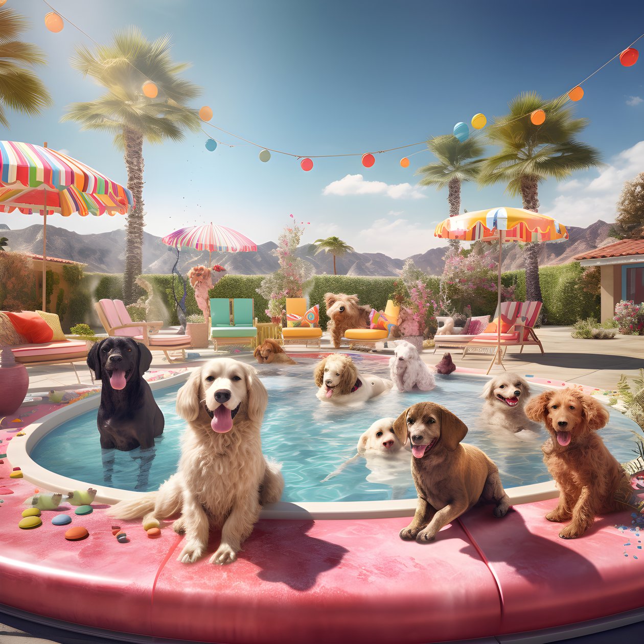 Fête de piscine pour chiens à Palm Springs 2 - Kurt Heppke