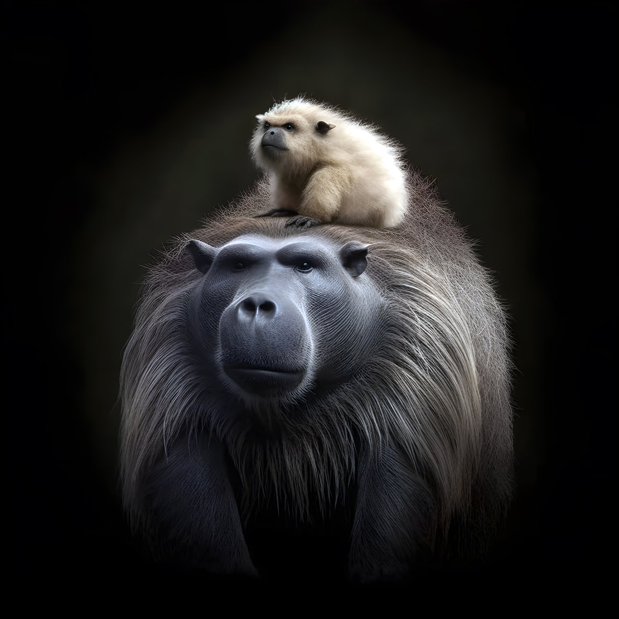 Capybara mélangé avec un gorille à dos argenté 2 - Kurt Heppke