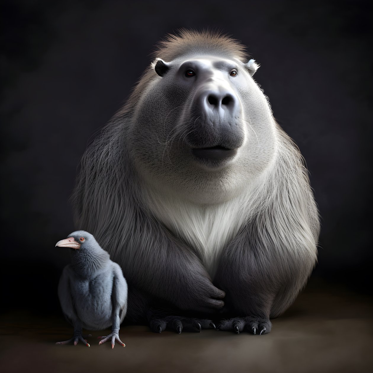 Capybara mélangé avec un gorille à dos argenté 3 - Kurt Heppke