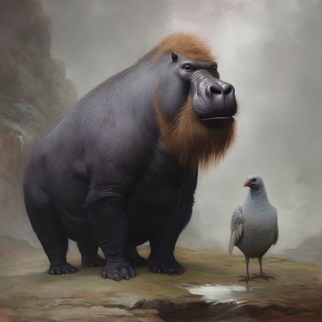 Capybara mélangé avec un gorille à dos argenté 4 - Kurt Heppke