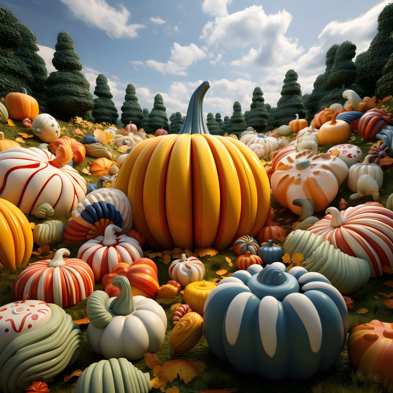 citrouilles colorées en 3D 1 - Kurt Heppke