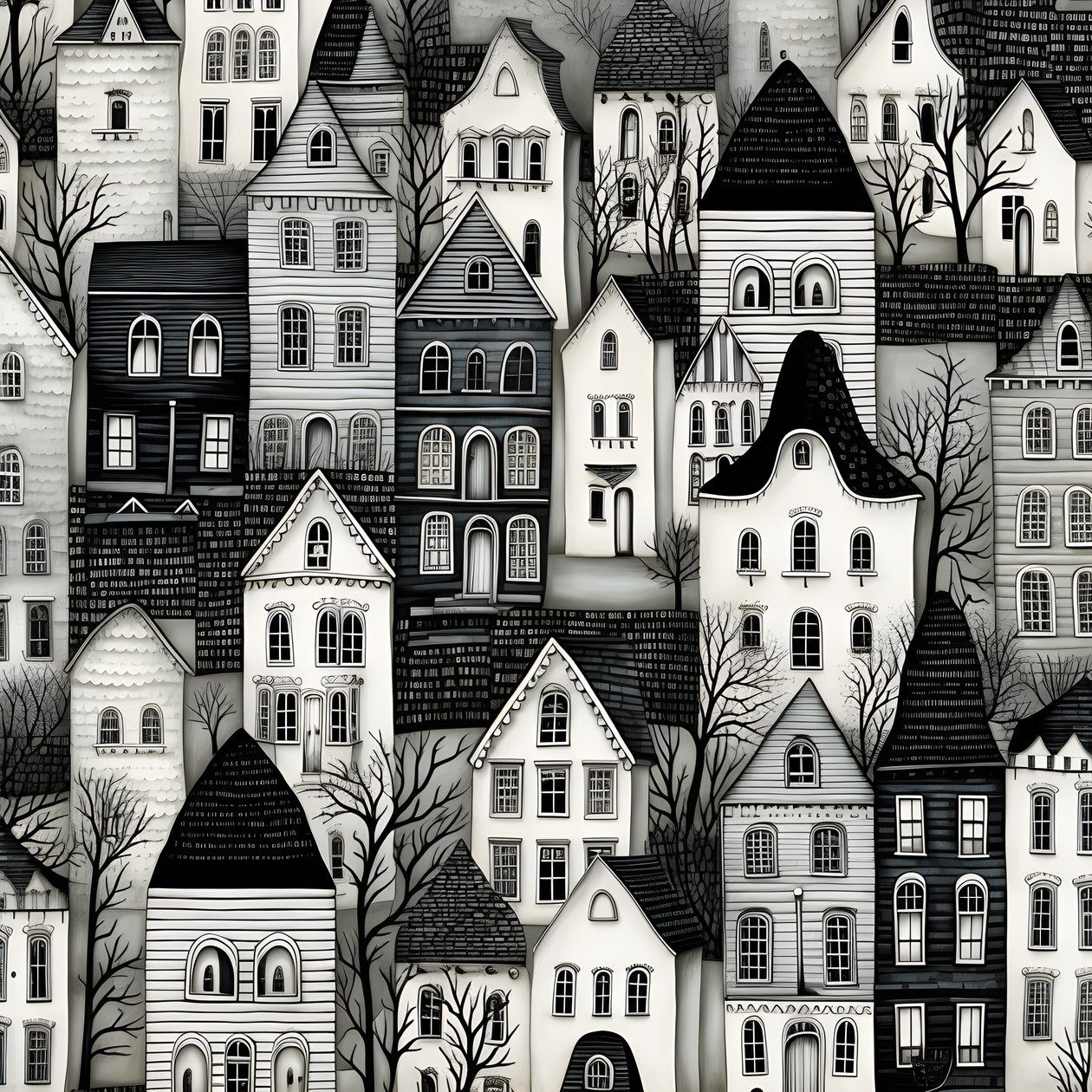 une image en noir et blanc des maisons 4 - Kurt Heppke