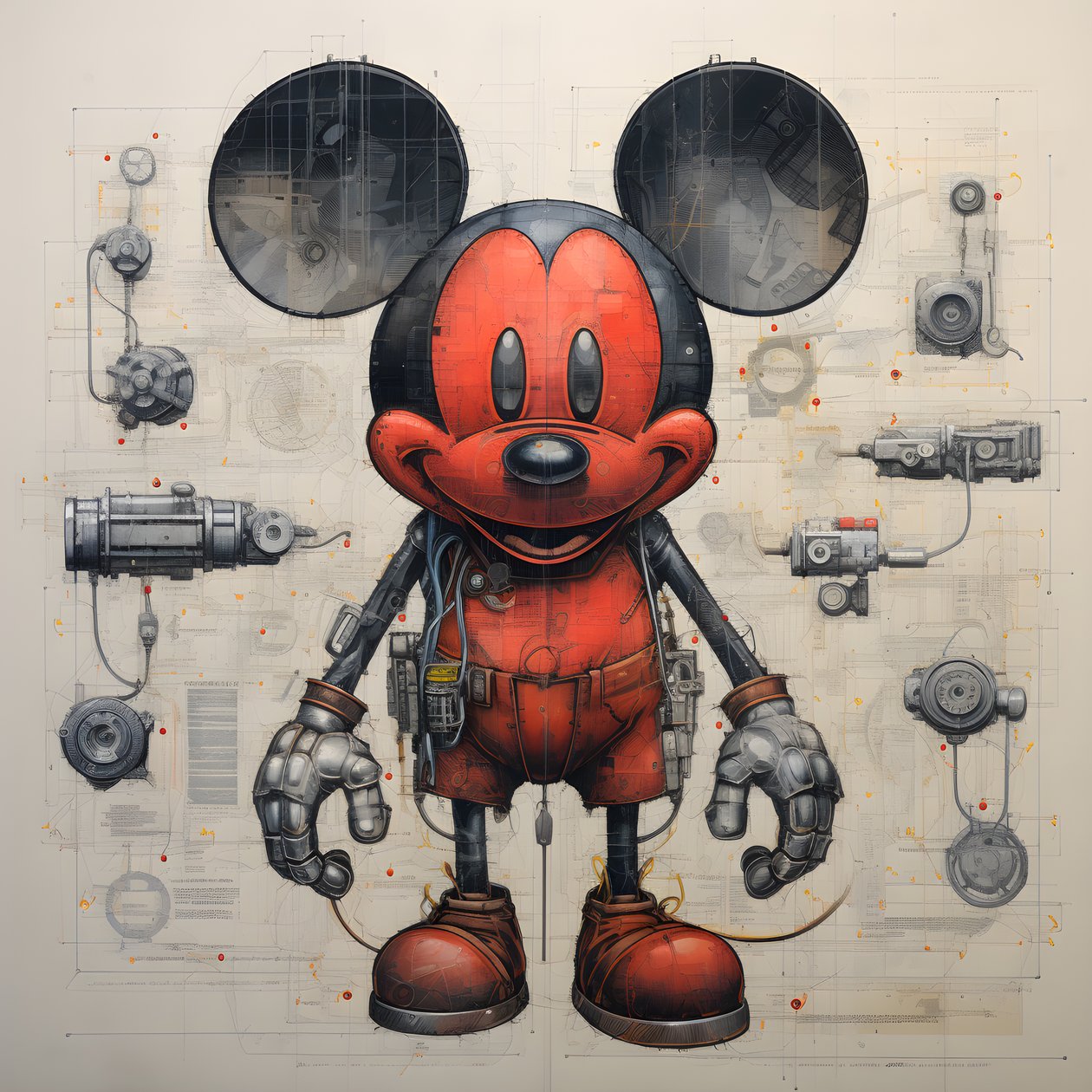 Dessins techniques de Cyberpunk Mickey Mouse 2 - Kurt Heppke