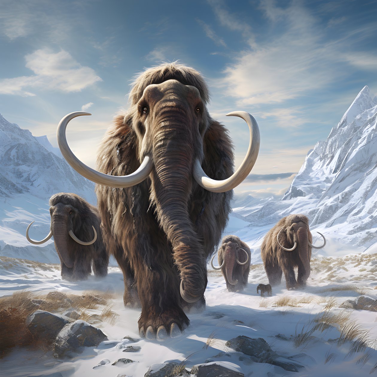 troupeau de mammouths laineux dans la toundra 2 - Kurt Heppke