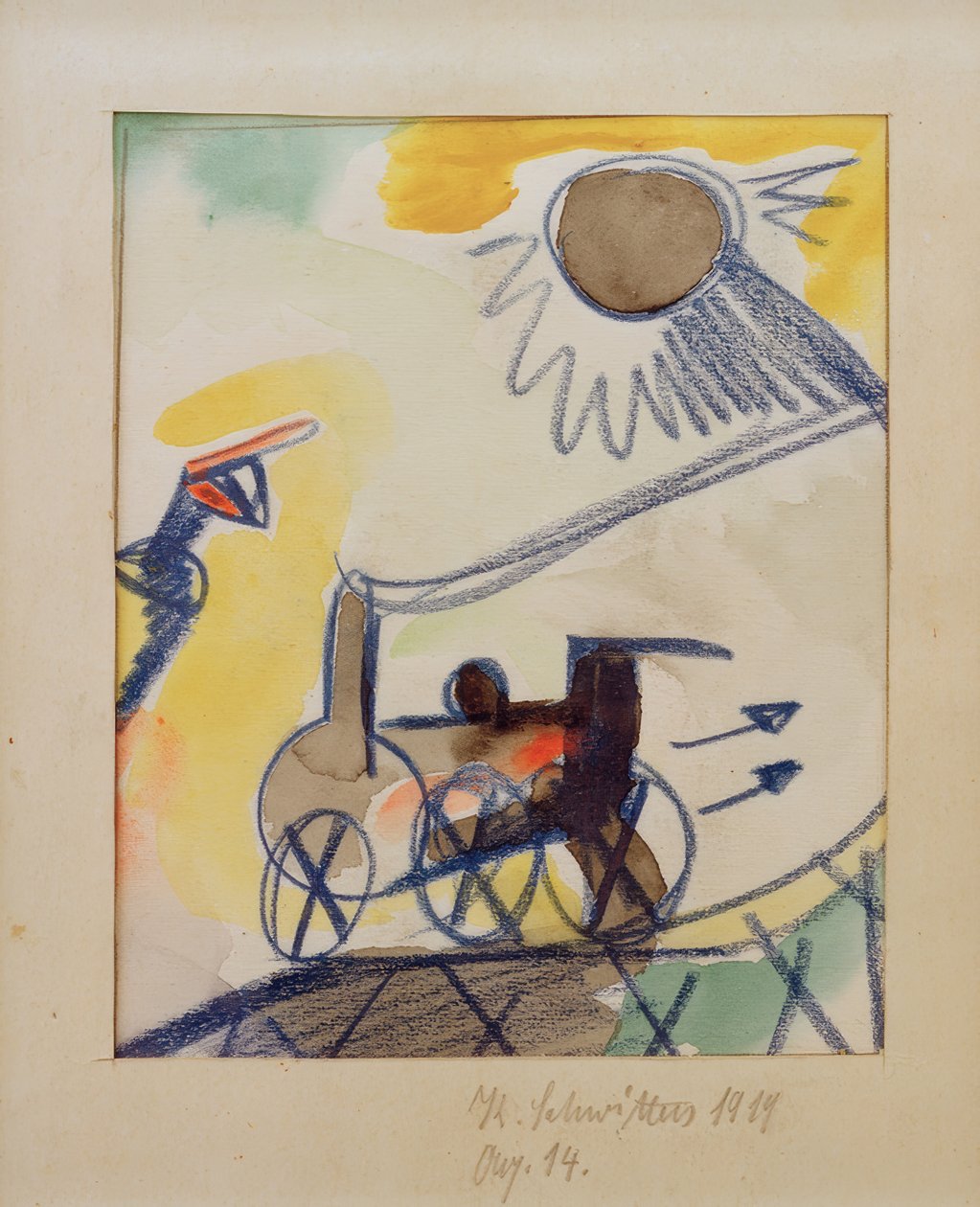 Aq. 14 (Locomotive en marche arrière) - Kurt Schwitters
