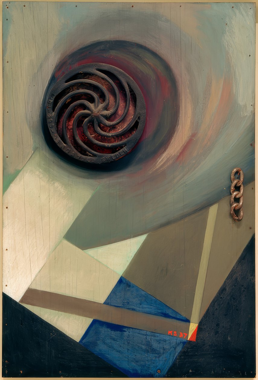 Merzbild avec chaîne - Kurt Schwitters
