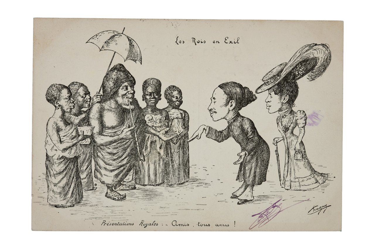 Les Rois en Exil. Présentations Royales: Amis, tous amis!, vers 1906 - L. Chagny