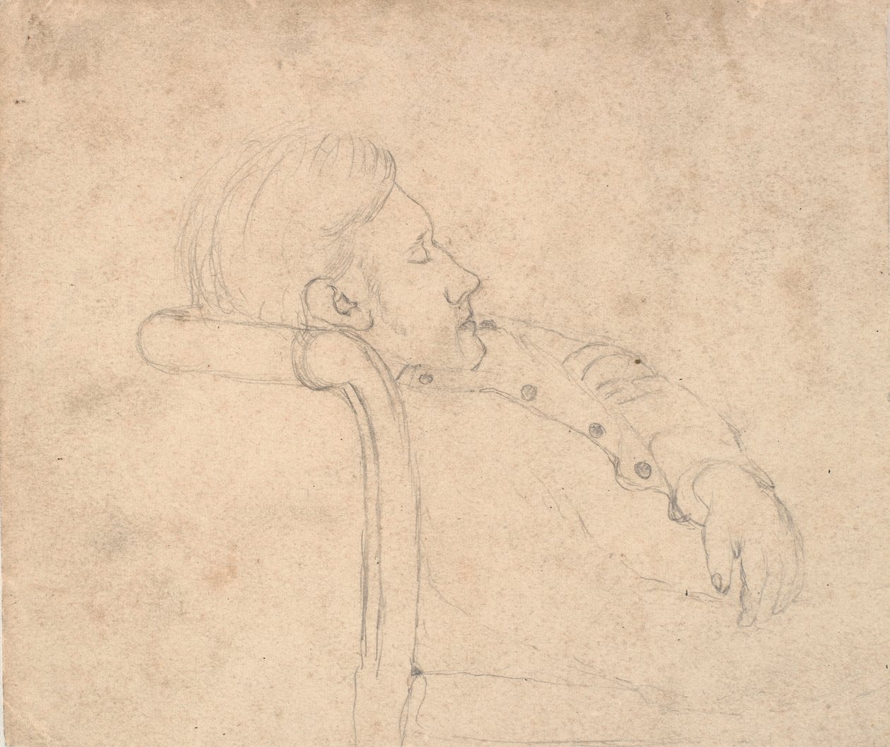 Homme endormi sur un canapé. Demi-figure - Laurits Andersen Ring