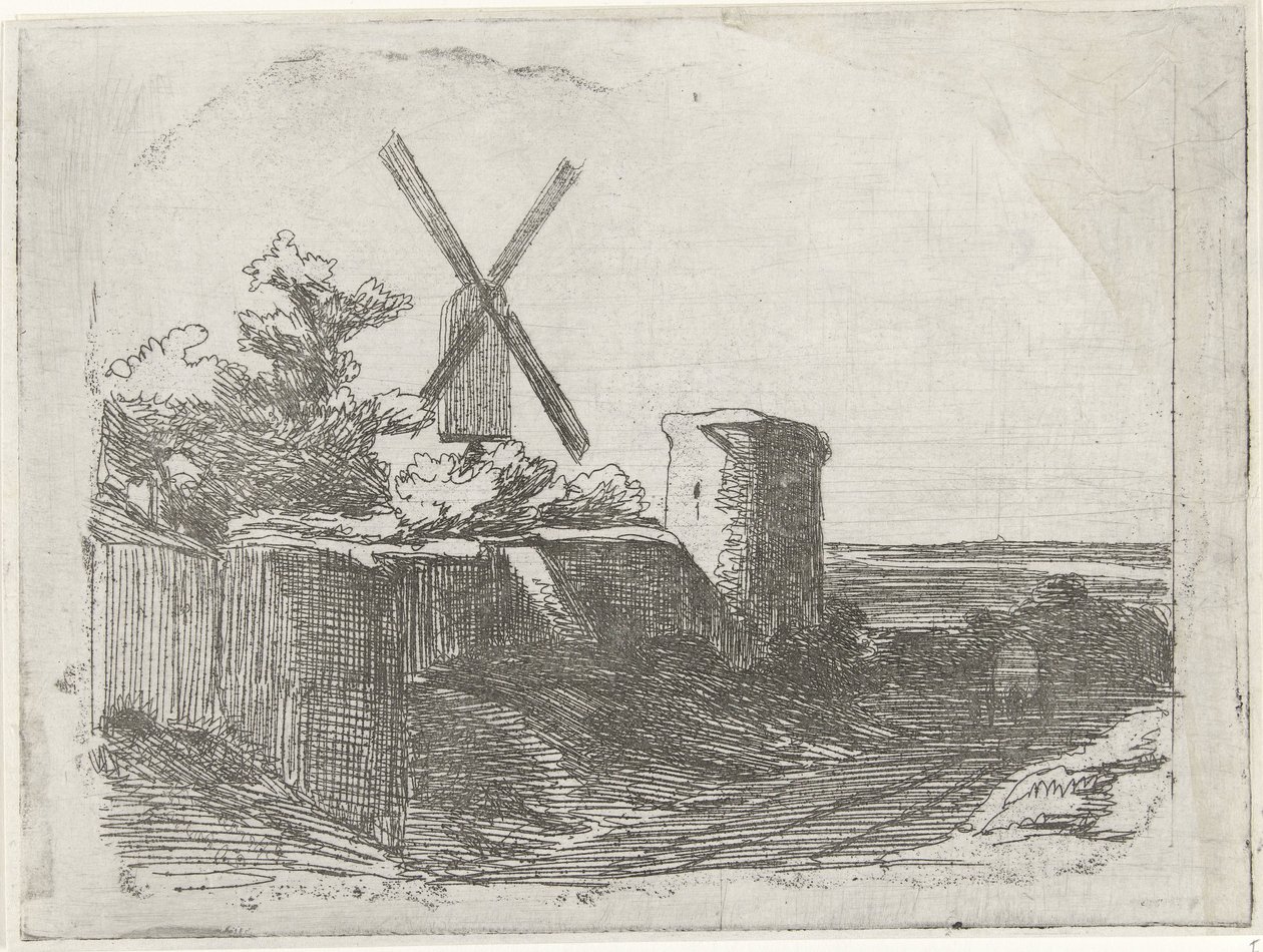 Ruine avec moulin - Lambertus  Hardenberg