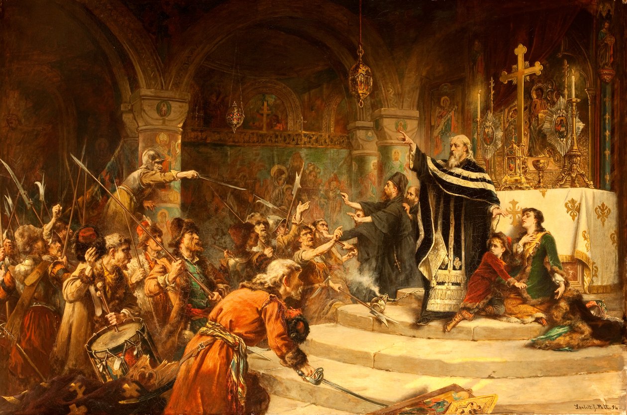 Un réfugié dans une église, 1894 - Laslett John Pott
