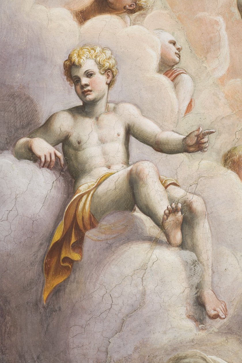 Adam parmi les anges (détail), 1556 - Lattanzio Gambara