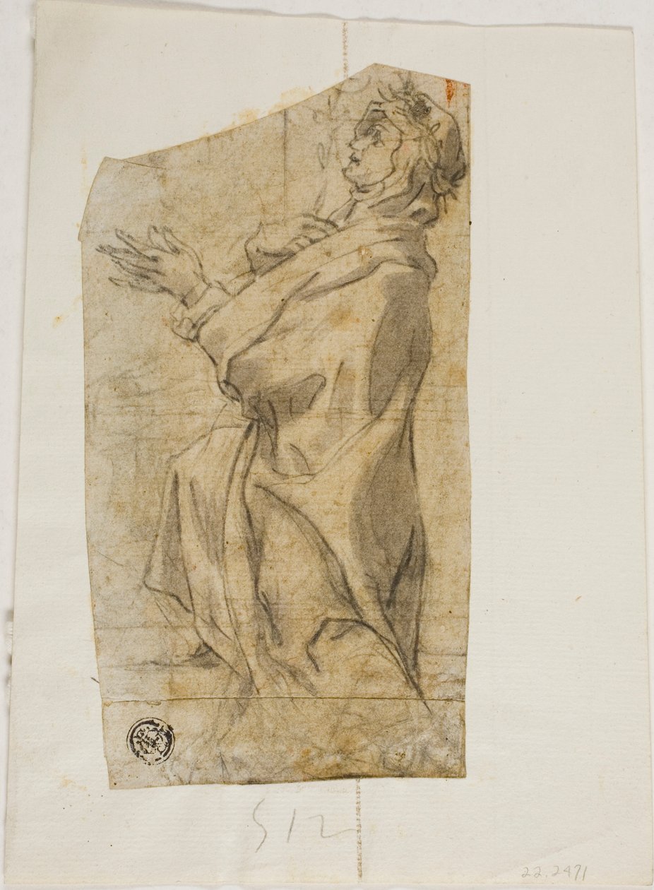 Sainte femme agenouillée de profil - Lazzaro Tavarone