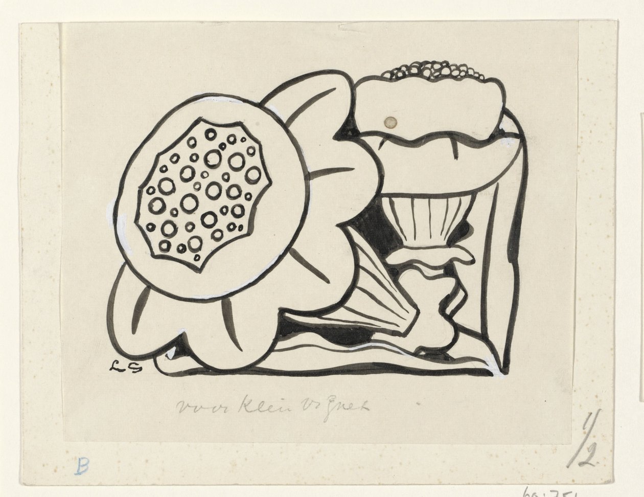Deux fleurs - Leo Gestel (signed by artist)
