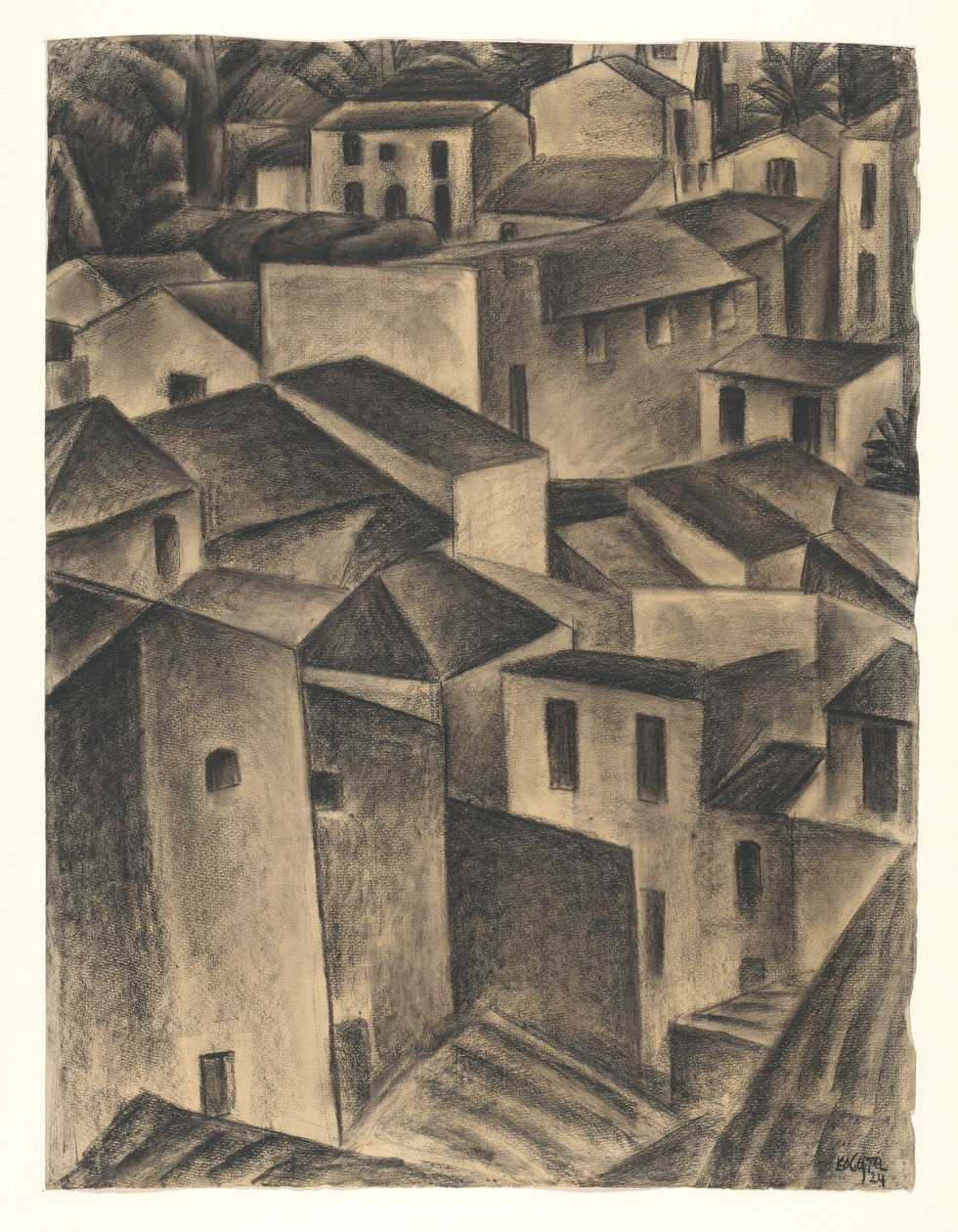 Vue dans un village italien - Leo Gestel