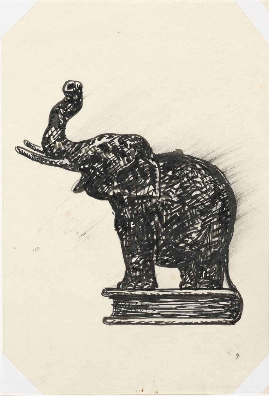 Éléphant sur livre (esquisse) - Leo Gestel