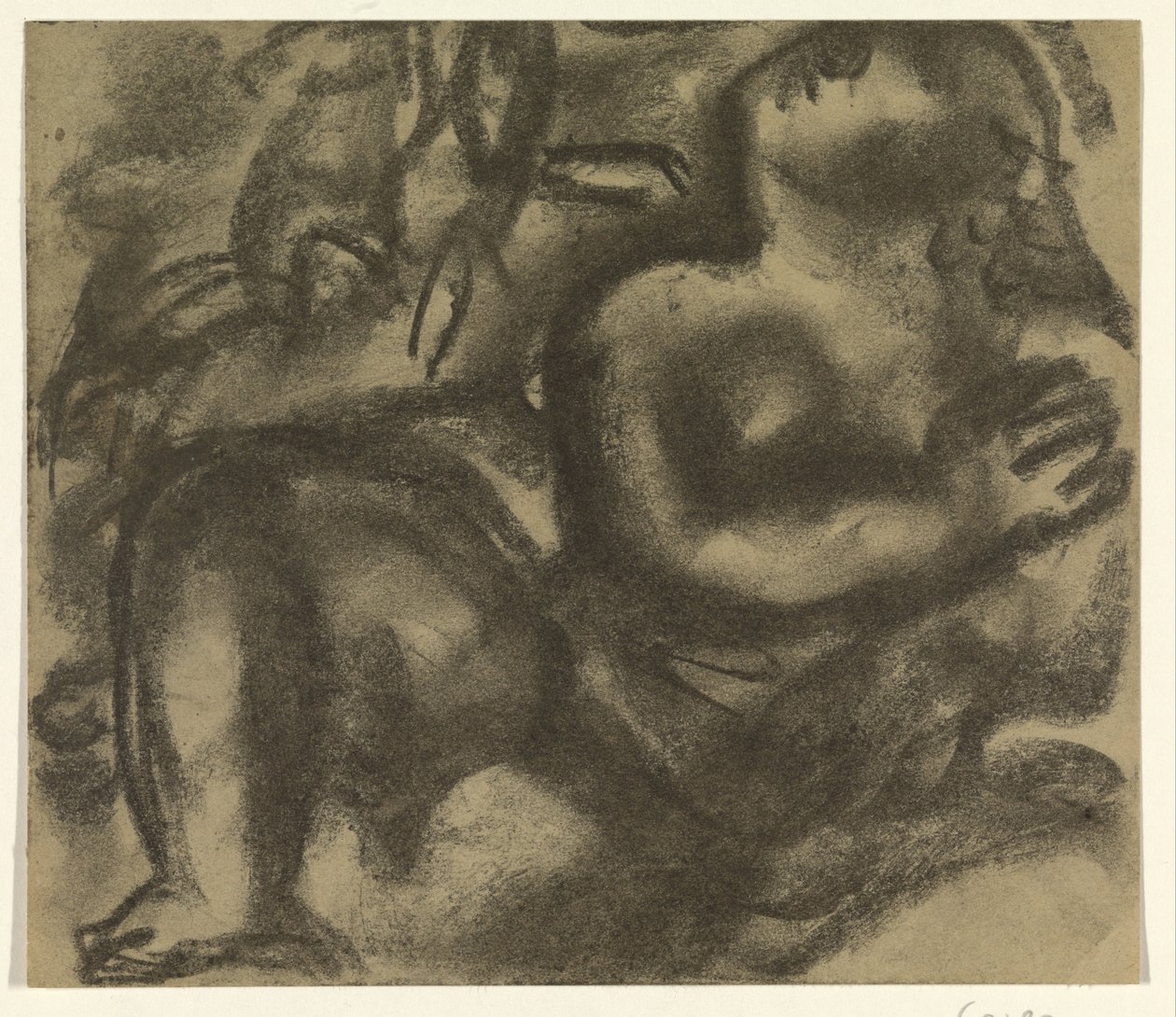 Modèle féminin nu assis dans un paysage - Leo Gestel