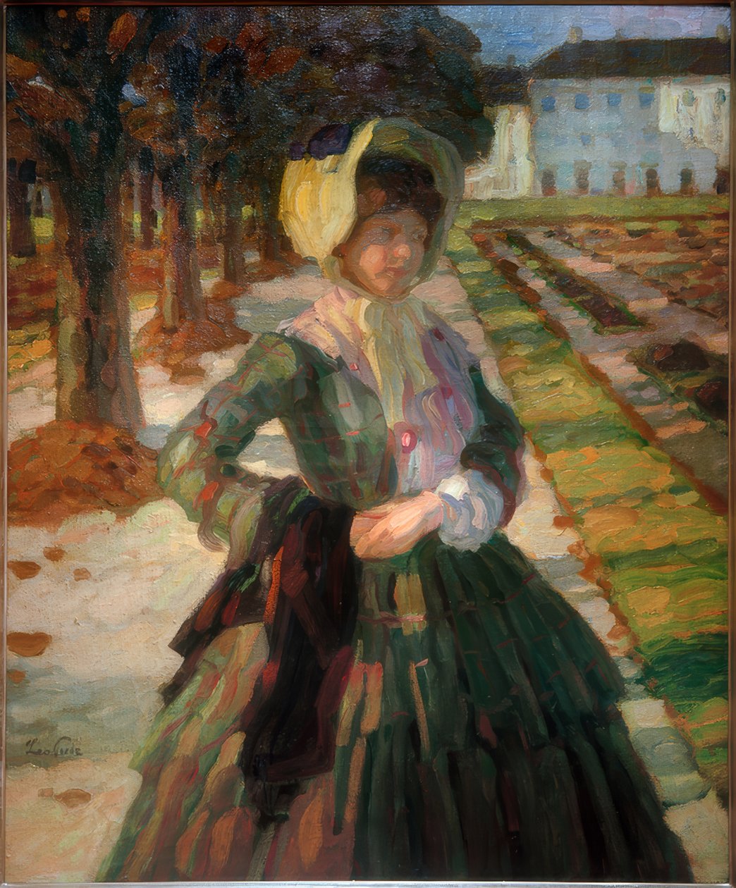 Jeune femme en robe verte - Leo Putz