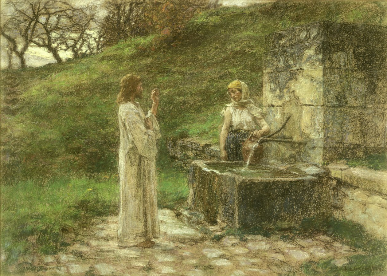 Le Samaritain au puits - Leon Augustin Lhermitte