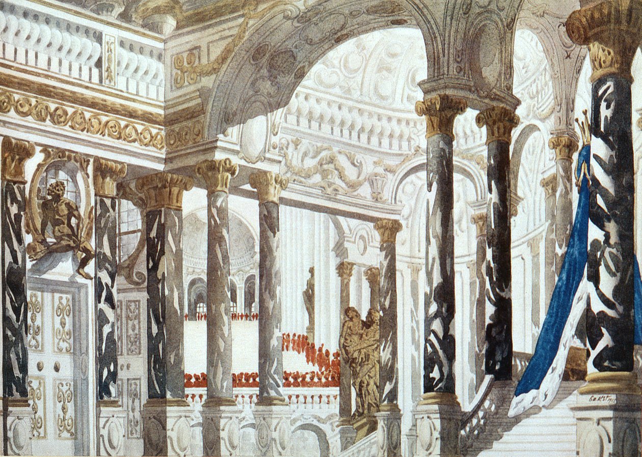 Décor de scène pour Le Baptême, de La Belle au bois dormant, 1921 - Leon Bakst
