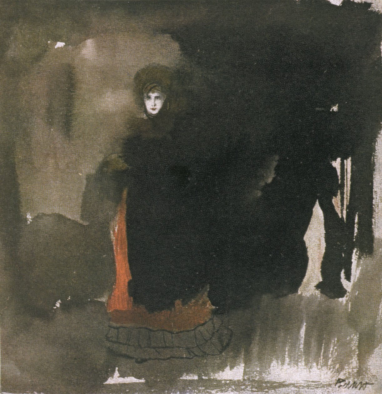 Femme en robe rouge - Leon Bakst