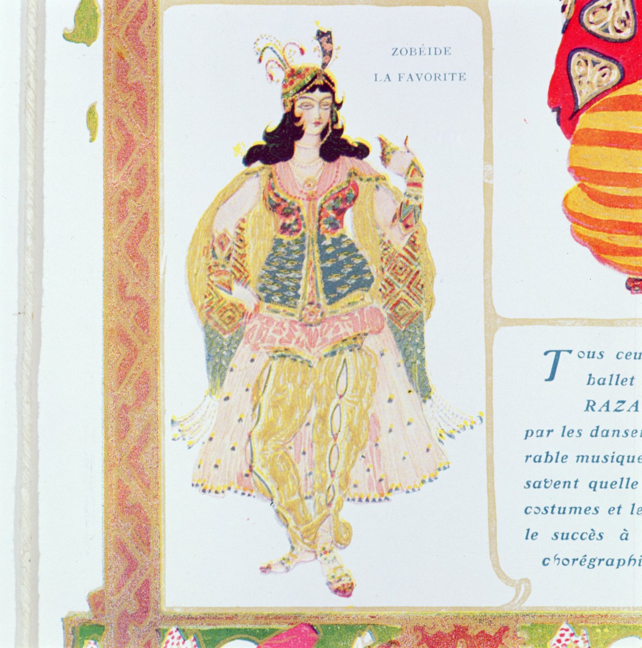 Zobeide, la concubine favorite et chef du harem de Shariar, costume pour la production de ballet 
