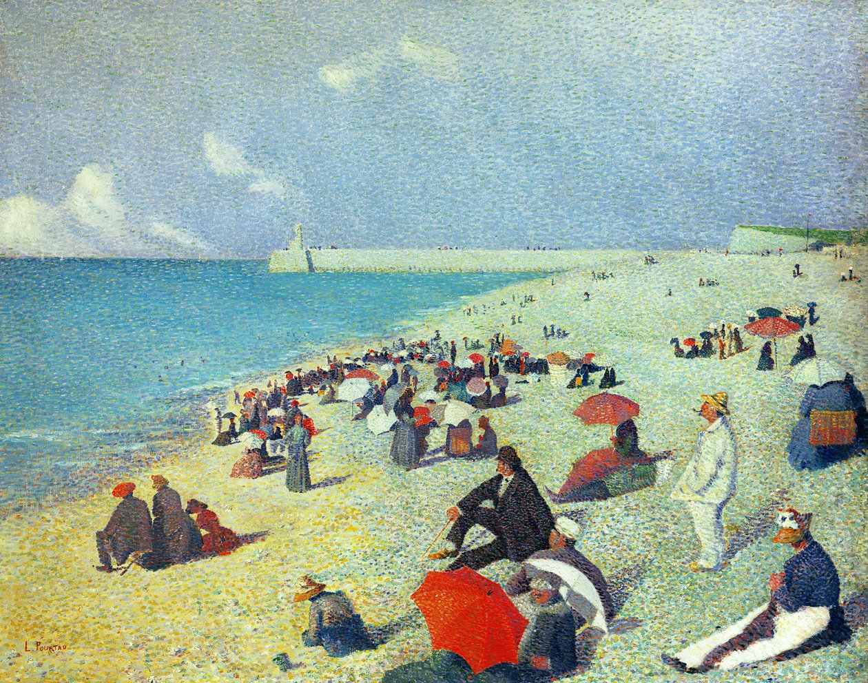 Sur la Plage - Leon Pourtau