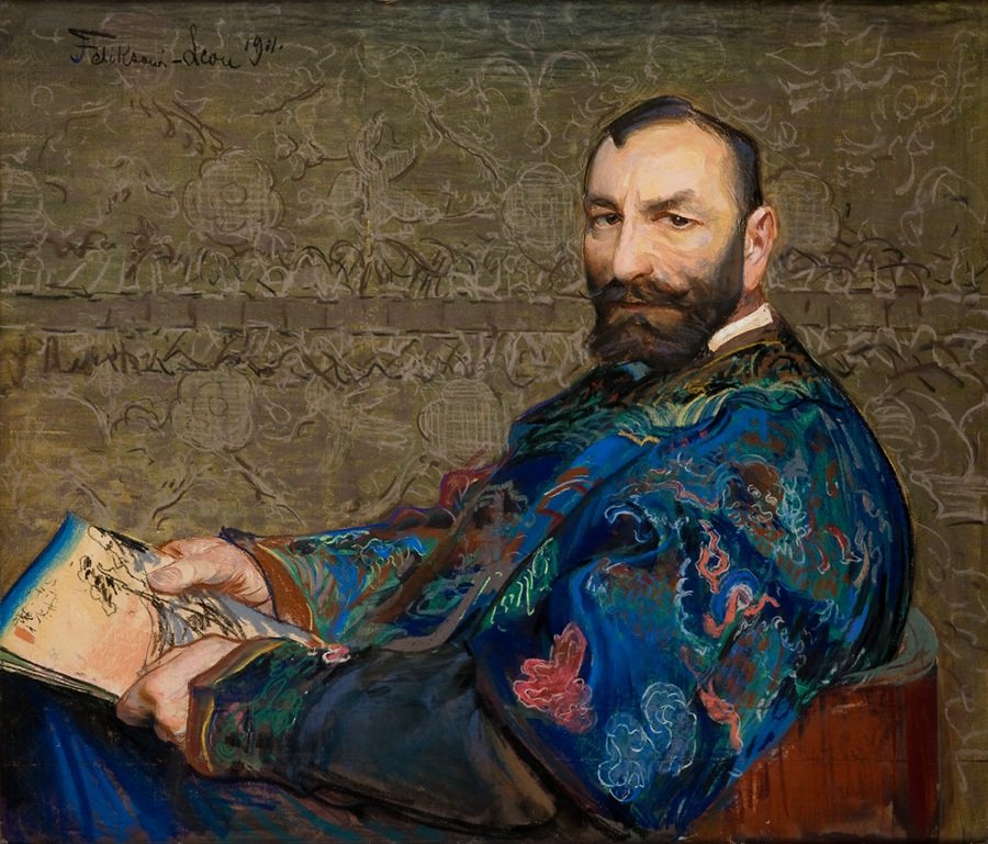 Portrait de Feliks Jasienski en caftan bleu - Leon Wyczokowski